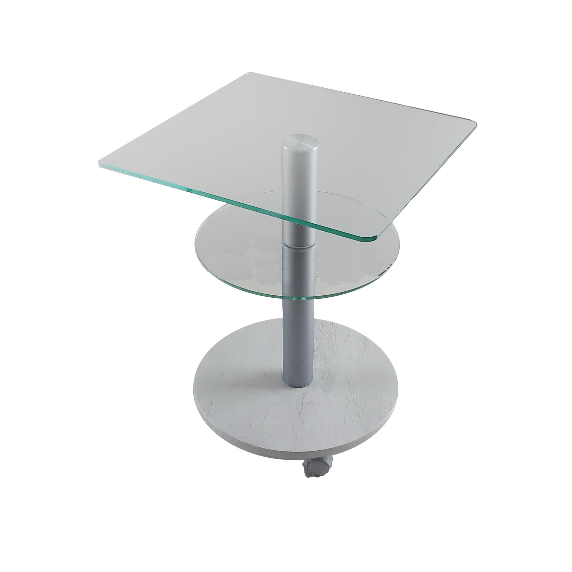 Стол журнальный стеклянный Commus Bravo Light Kv6 clear-sosnak-alm60 Белый (433820232) - фото 6 Стол журнальный стеклянный Commus Bravo Light Kv6 clear-sosnak-alm60 Белый (433820232) - фото 6