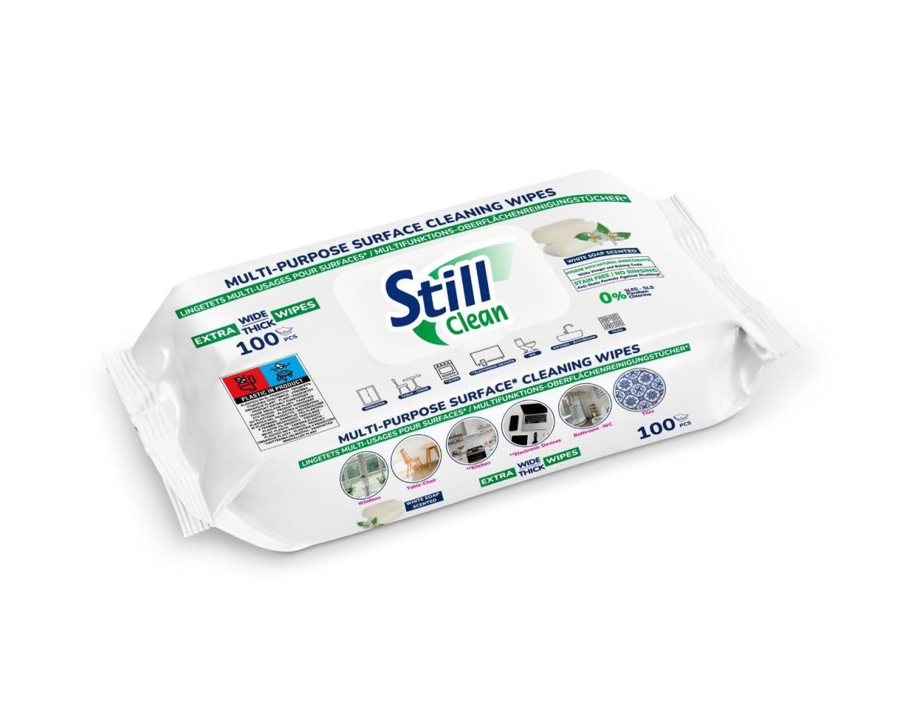 Влажные салфетки для уборки и очистки поверхностей Still Clean White Soap 100 шт. (8697424851022) Влажные салфетки для уборки и очистки поверхностей Still Clean White Soap 100 шт. (8697424851022)