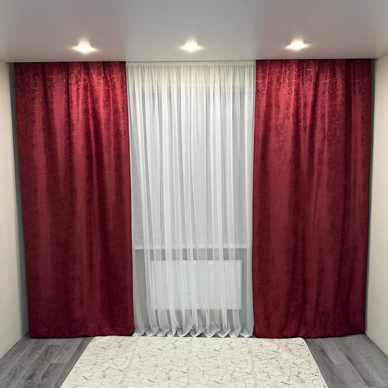 Шторы Лорен жаккардовые 1,5х2,7 м 2 шт. Бордовый - фото 4 Шторы Лорен жаккардовые 1,5х2,7 м 2 шт. Бордовый - фото 4