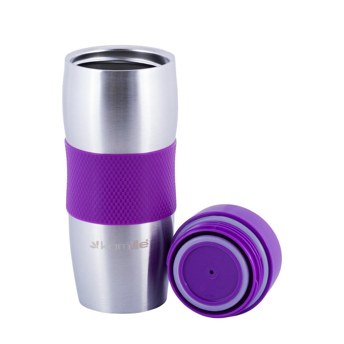 Термокружка Kamille 2053R из нержавеющей стали 380 мл Фиолетовый - фото 2 Термокружка Kamille 2053R из нержавеющей стали 380 мл Фиолетовый - фото 2