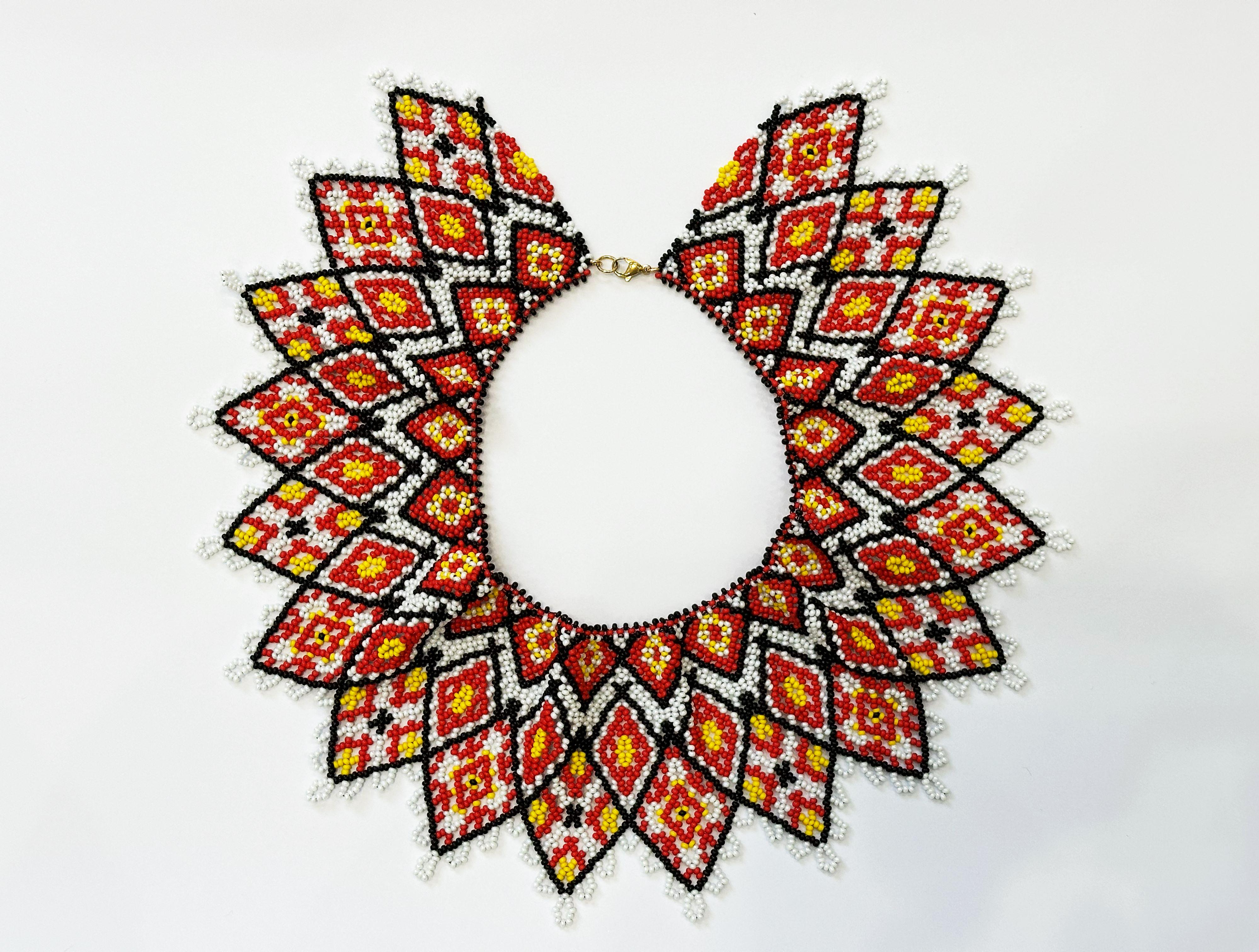 Колье-силянка из бисера HatynkaUA Traditional Necklace ручной работы (SUN999_06)