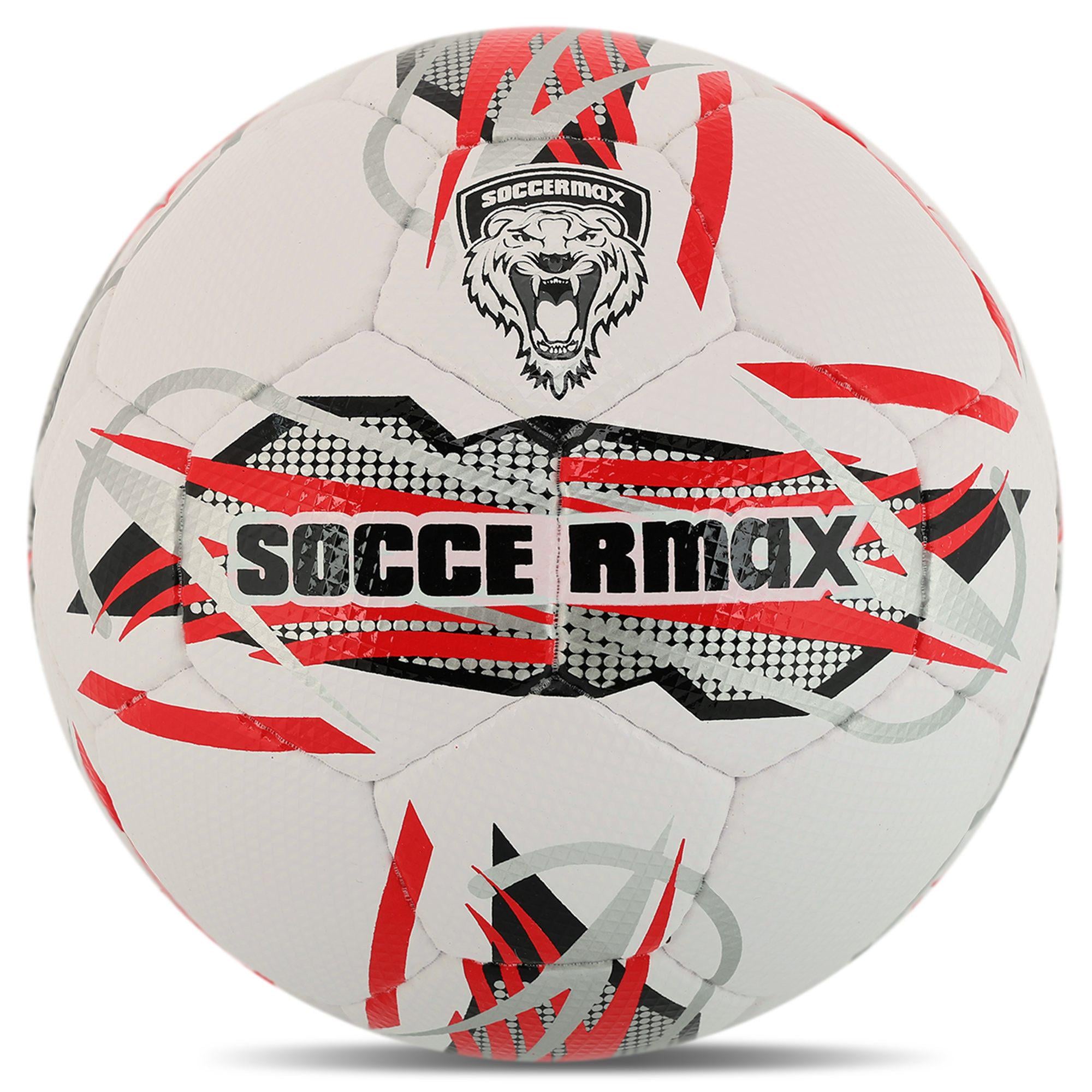 Мяч футбольный профессиональный SOCCERMAX FB-4165 PU №5 Белый-красный (FB-4165_Белый-красный)