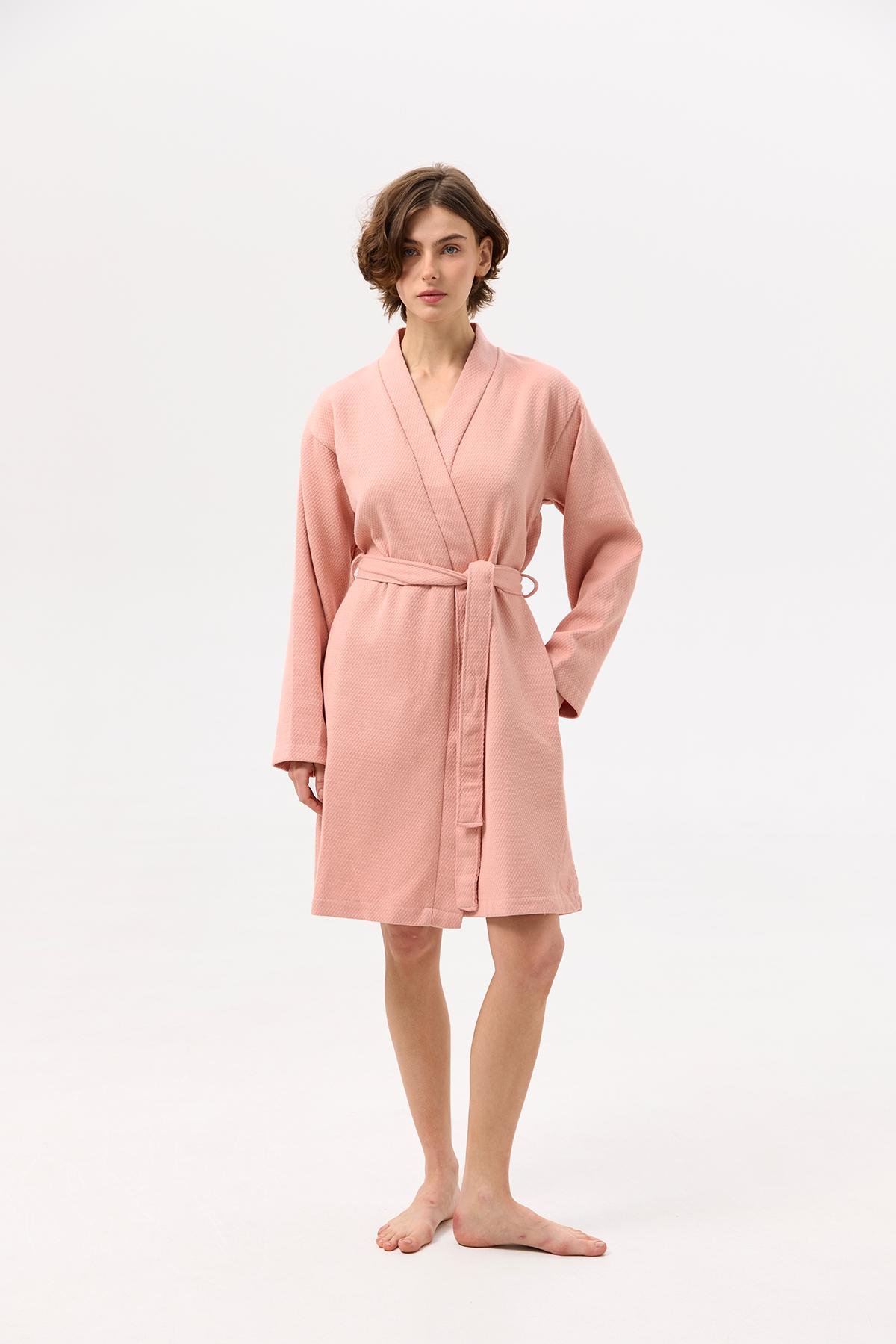 Халат-кимоно Lotus Home Samma S/M Пудровый (26029366) - фото 2 Халат-кимоно Lotus Home Samma S/M Пудровый (26029366) - фото 2