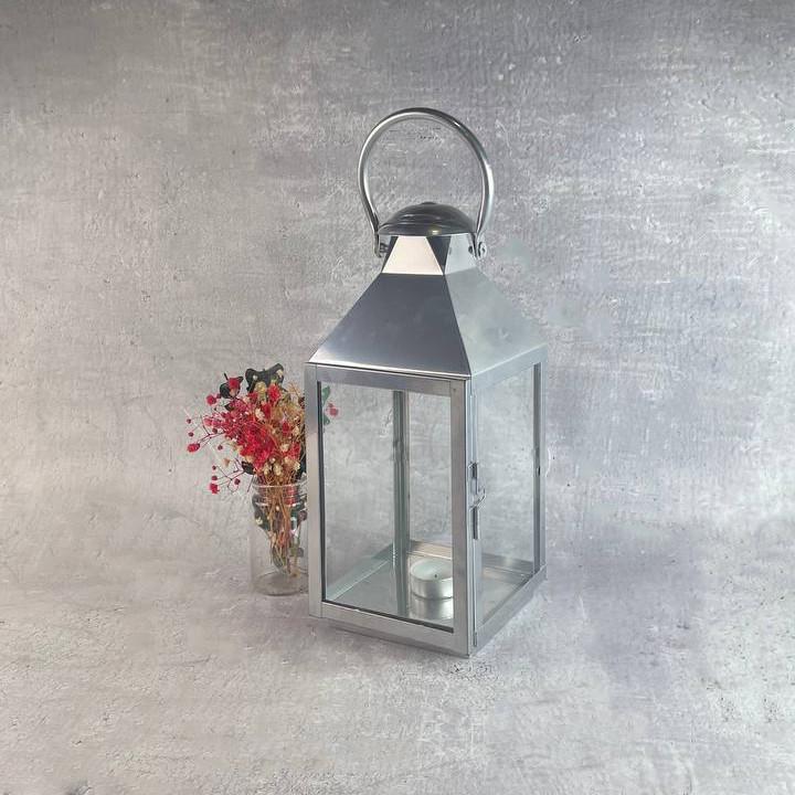 Свічник вуличний металевий 30х13 см Срібний (1235_7-442) - фото 2