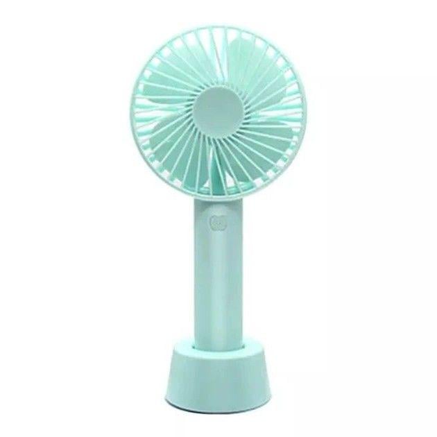 Вентилятор Portable Fan ручной аккумуляторный с подставкой и USB-зарядкой Blue (54522B)