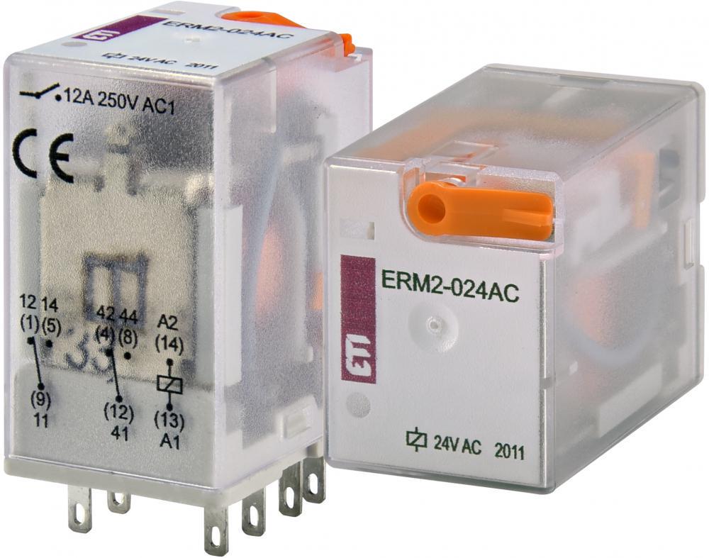 Реле промежуточное ETI ERM2-024AC 12А 2к 24V AC ERM2 (2473002)