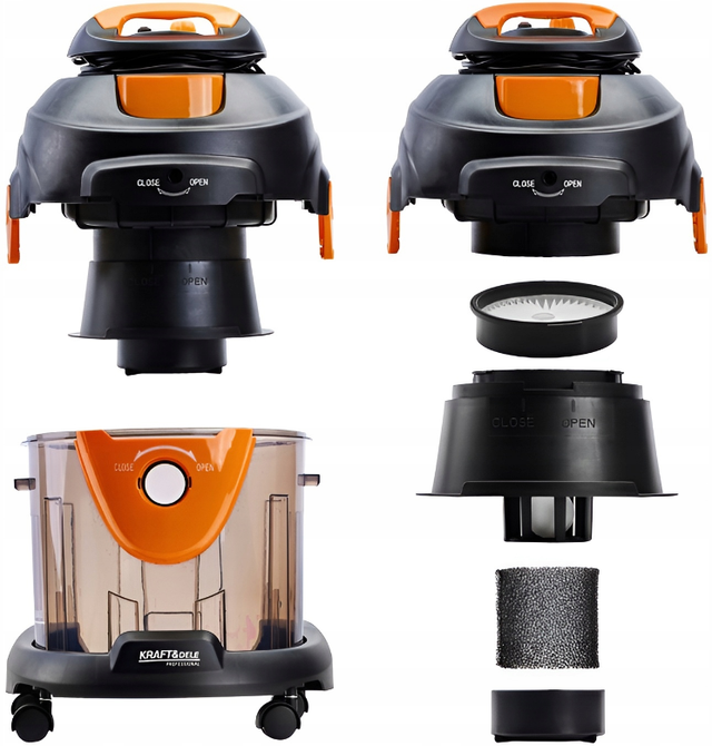 Пилосос промисловий для сухого та вологого збирання Kraft&Dele 1400 Вт (KD482) - фото 2 Пилосос промисловий для сухого та вологого збирання Kraft&Dele 1400 Вт (KD482) - фото 2