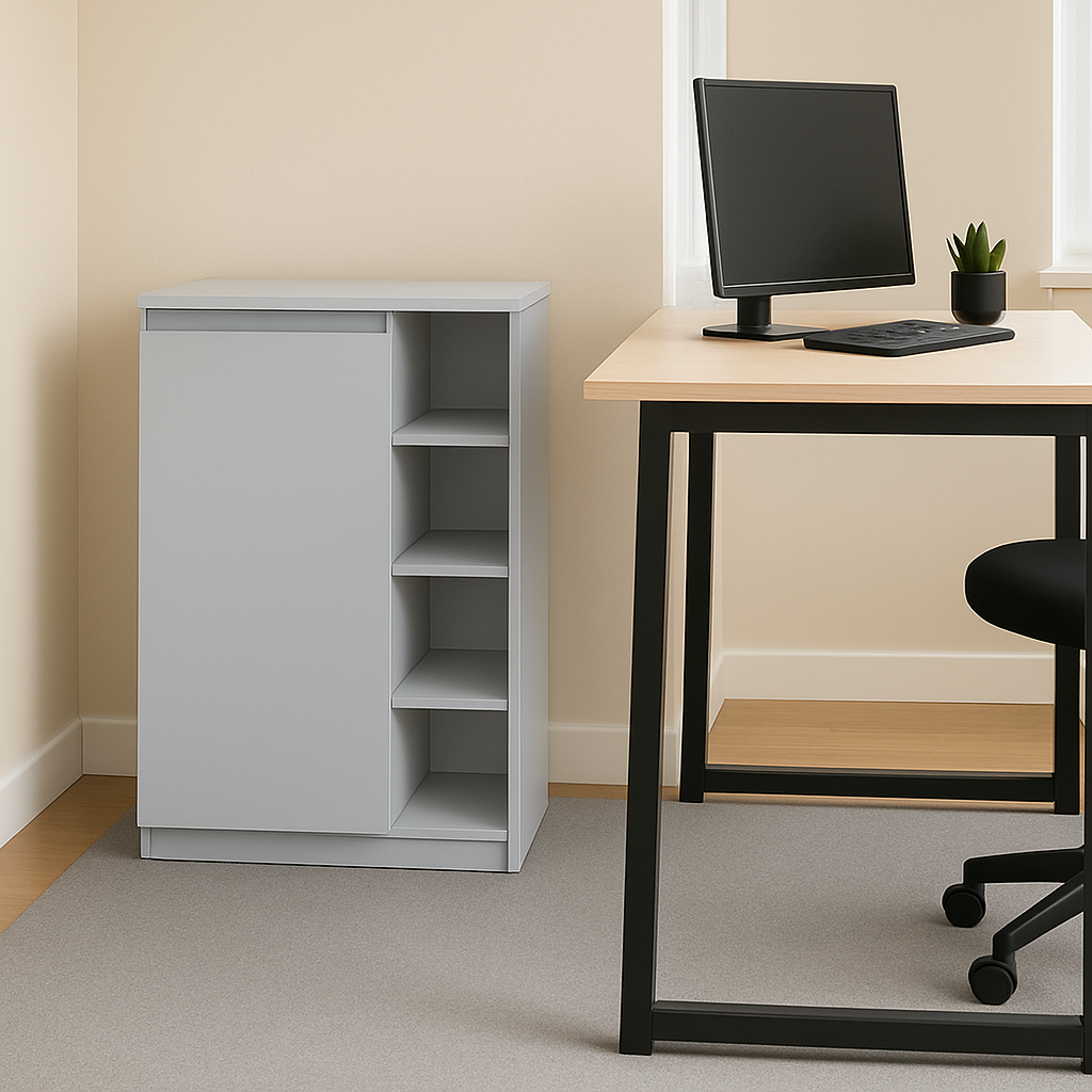 Тумба MEBEX 60х40х100 см Серый светлый (VS4D600LG) - фото 1