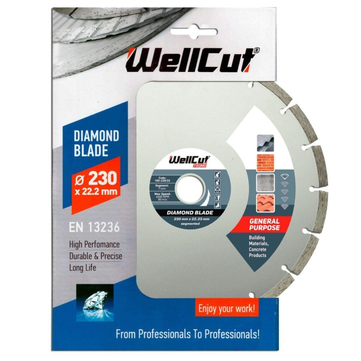 Алмазний диск сегментний WellCut Standard 230 мм 7х22,23 мм (118970)