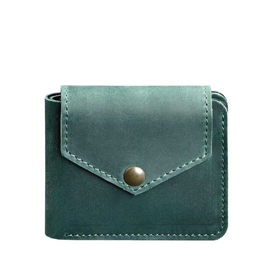 Портмоне шкіряне BlankNote 4.2 на кнопці Crazy Horse Зелений (A-026180) Портмоне шкіряне BlankNote 4.2 на кнопці Crazy Horse Зелений (A-026180)