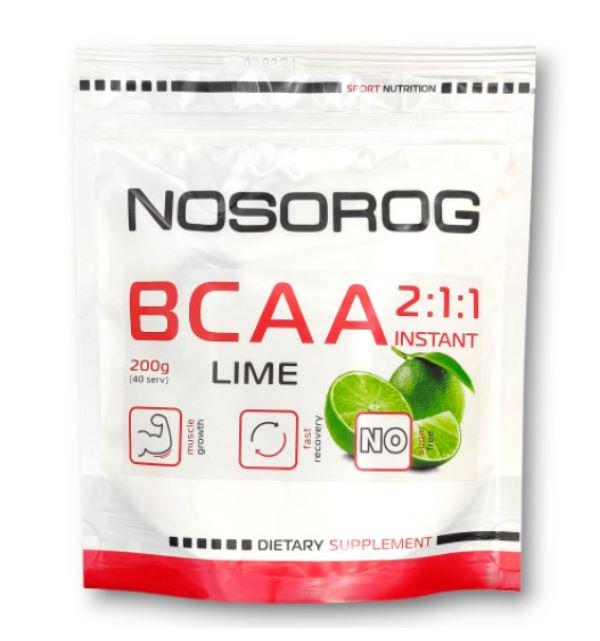 Аминокислоты Nosorog Nutrition BCAA 211 Лайм 200 г