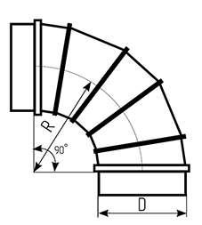 Відвід круглого перерізу d125-90° (211-2) - фото 2 Відвід круглого перерізу d125-90° (211-2) - фото 2