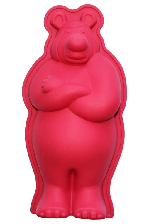 Силіконова форма для випічки Ведмідь 26х14 см Червоний (HH-616)