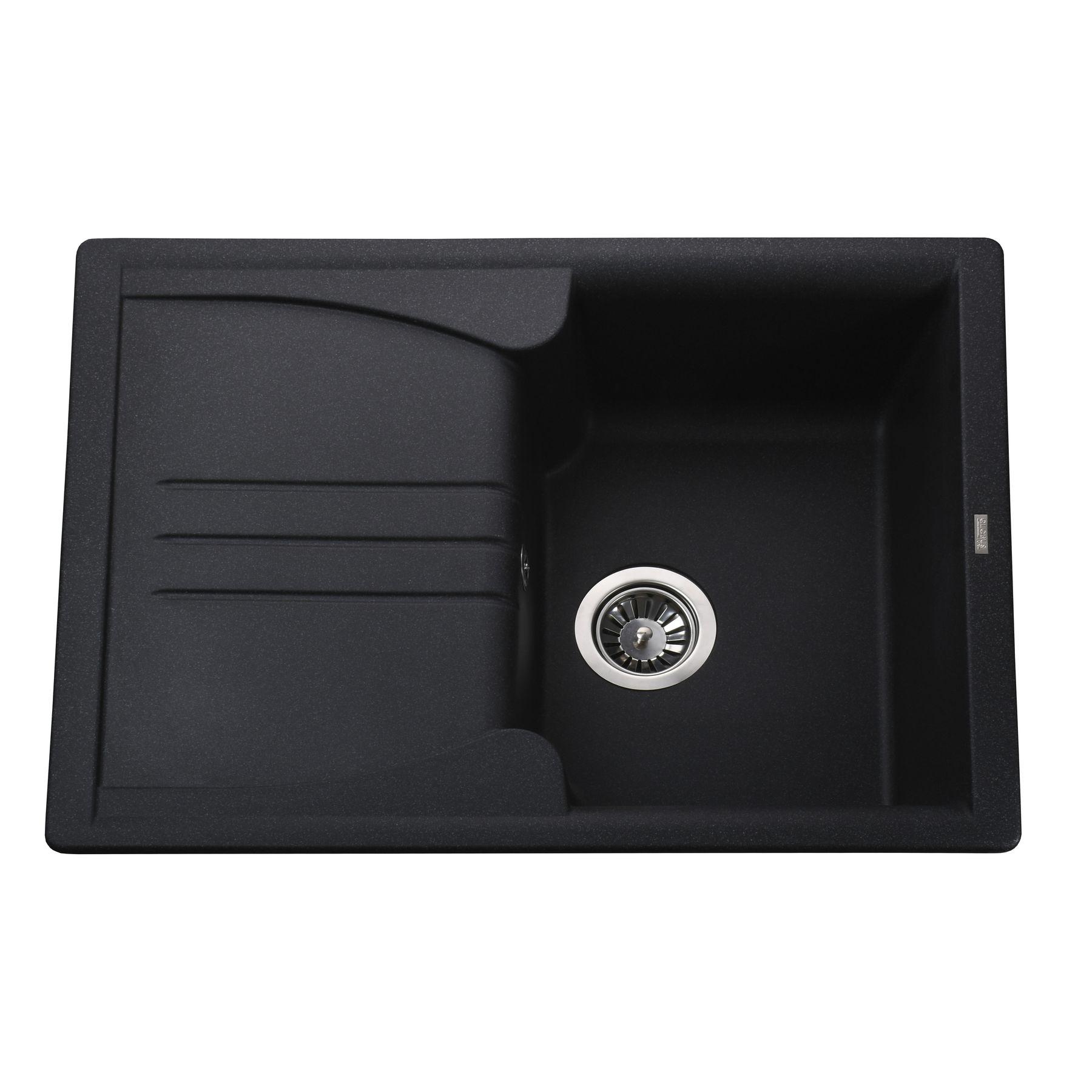 Мойка кухонная Globus Lux 22384 прямоугольная гранитная 680x500 мм Черный (116194)