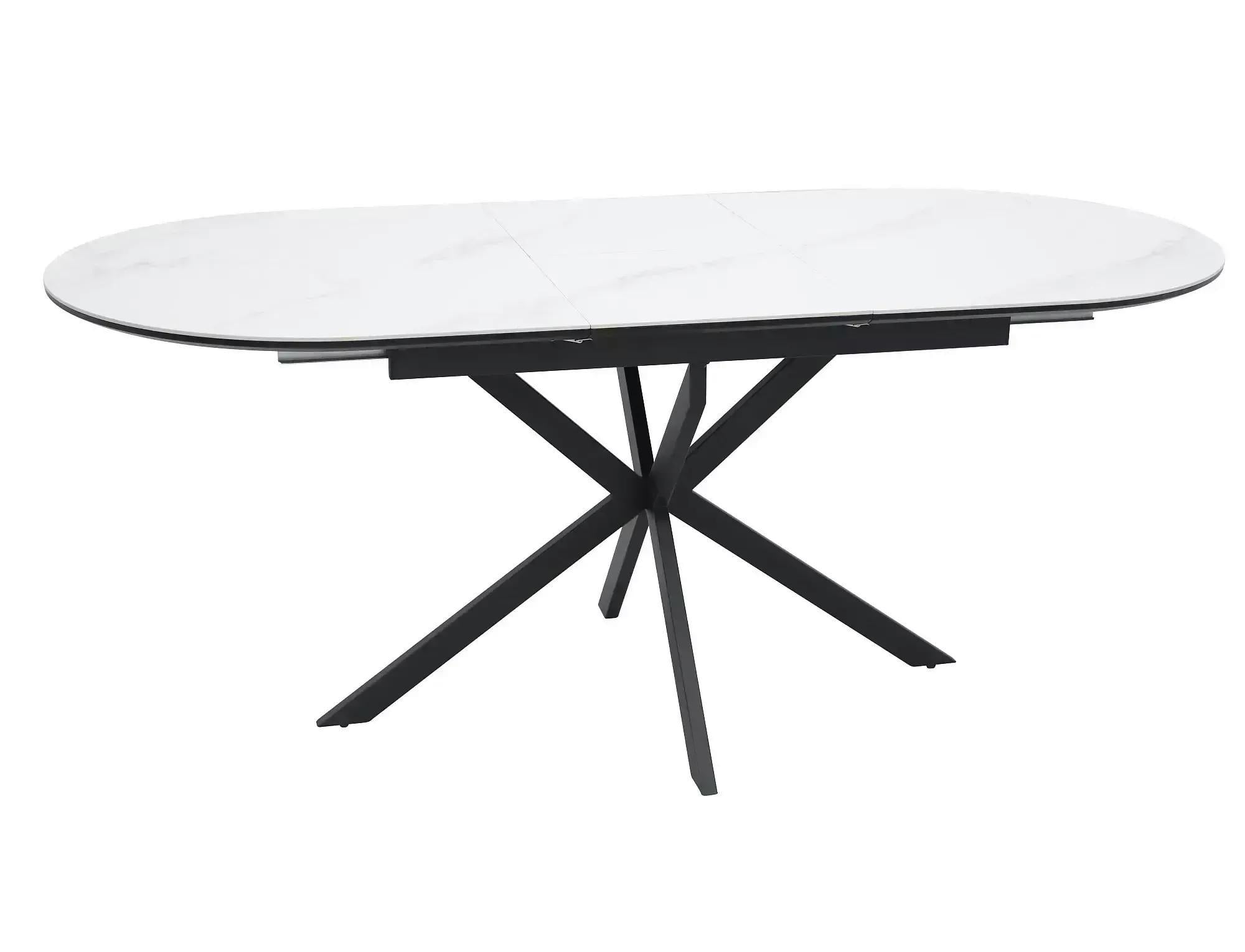 Стол обеденный раскладной Signal GASTON CERAMIC 140/180х80 см Белый/Черный (GASTONBC140)