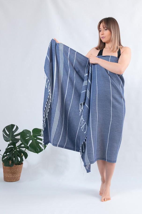 Рушник пляжний Peshtemal Beach Pool Spa 100х180 см Темно-синій (26498182) - фото 4 Рушник пляжний Peshtemal Beach Pool Spa 100х180 см Темно-синій (26498182) - фото 4