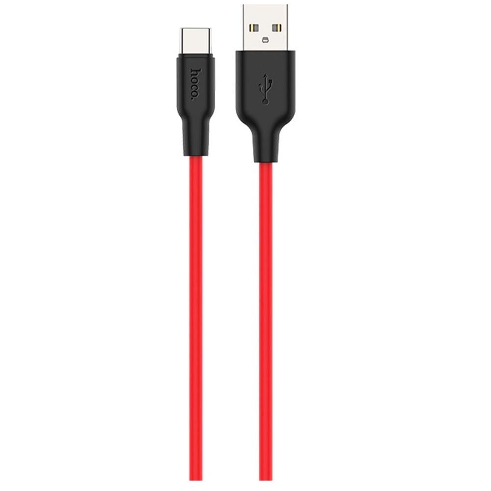 Кабель Hoco X21 Plus Silicone Cable Type-C силиконовый 1 м 3A Красный (1960656984)