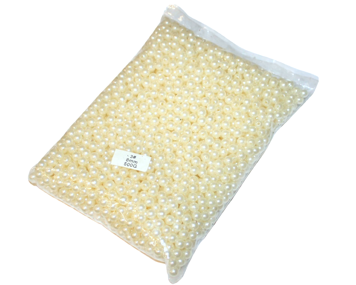 Бусины пластмассовые 500 г 8 мм Бежевый