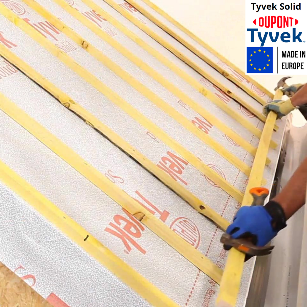 Мембрана супердиффузионная Tyvek Solid 1,5x50 м 75 м2 82 г/м2 (310014) - фото 7 Мембрана супердиффузионная Tyvek Solid 1,5x50 м 75 м2 82 г/м2 (310014) - фото 7