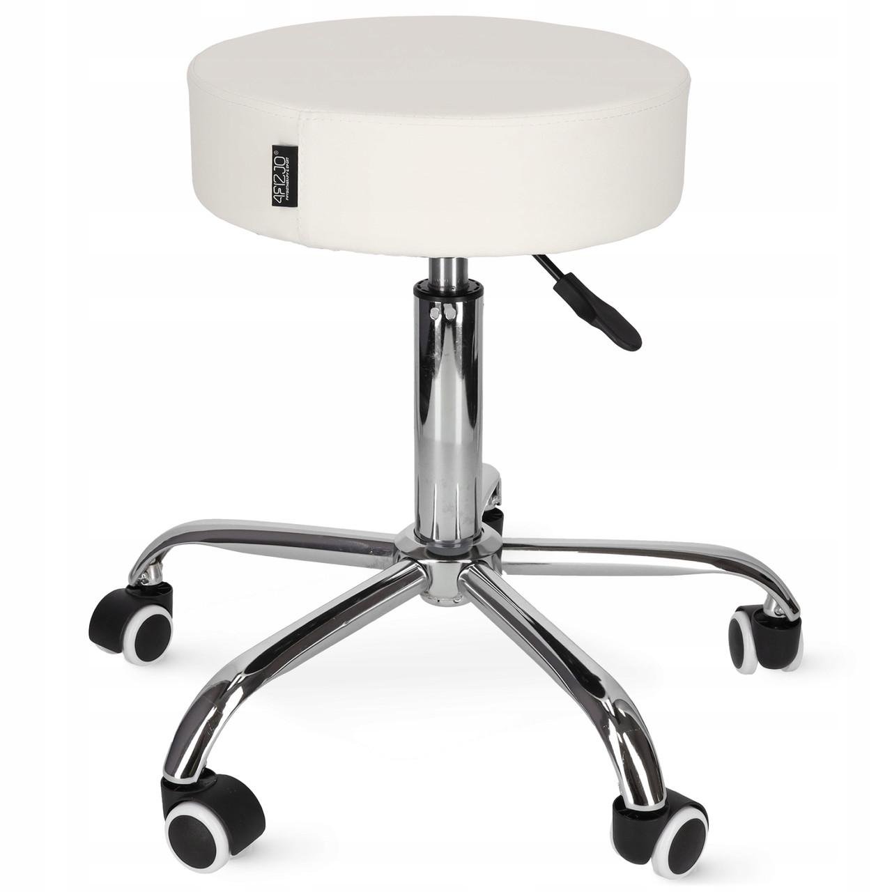 Стілець для майстра 4FIZJO Pure регульований без спинки на коліщатах White (P-5907739319654)