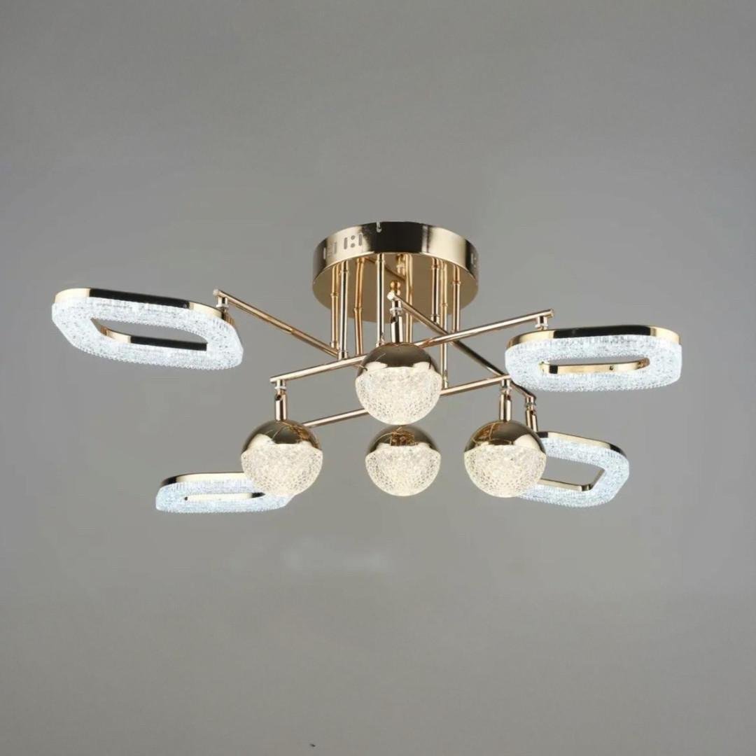 Люстра светодиодная Sirius 76W 3000-6500К Золотой (B YH1185/4+4 FGD)