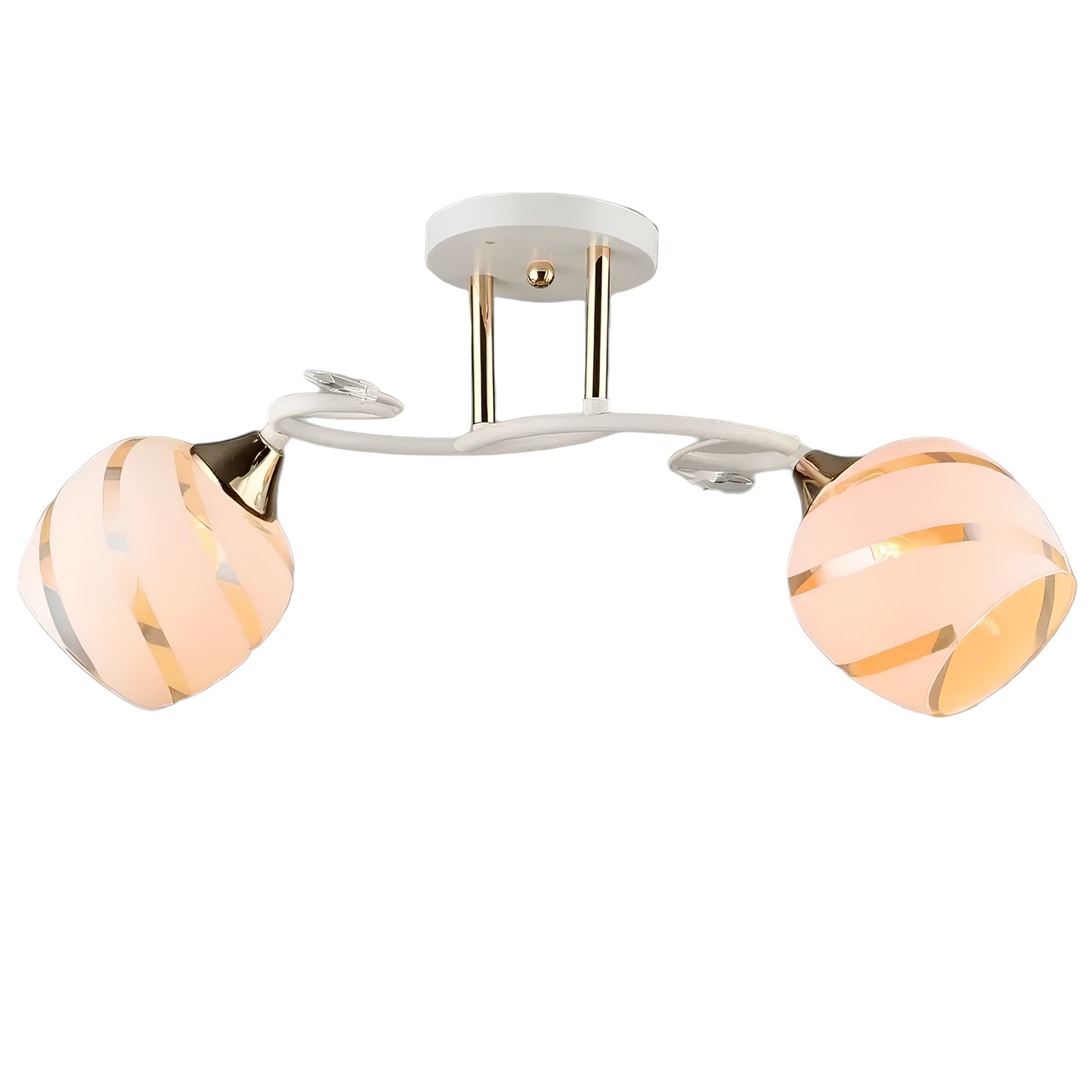 Люстра Svet на два плафона под лампы Е27 Белый (SR-A3817/2 WT+FGD)