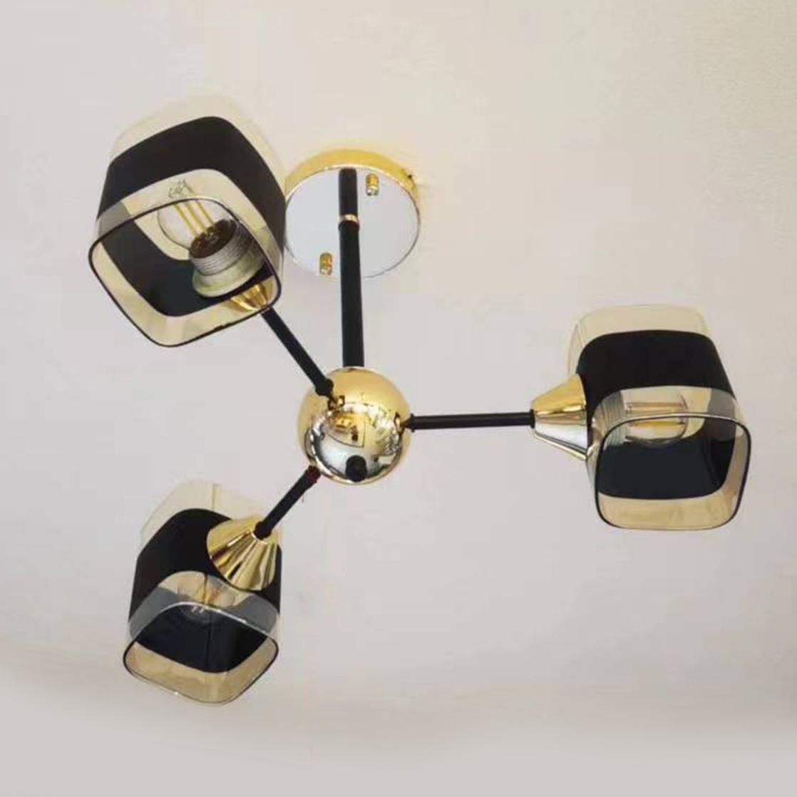 Люстра LK-739C/3 E27 BK+GL (29-482)