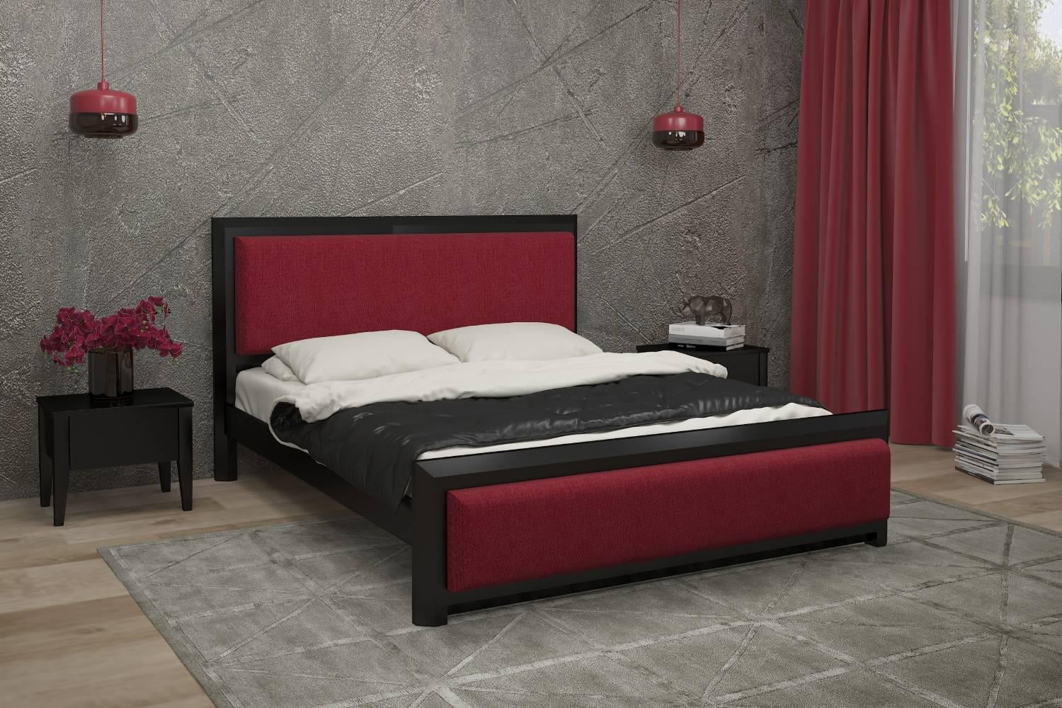 Кровать двуспальная деревянная Mebigrand Барселона Б4 12 140х200 см Венге/Аляска (MBG-1067) Кровать двуспальная деревянная Mebigrand Барселона Б4 12 140х200 см Венге/Аляска (MBG-1067)