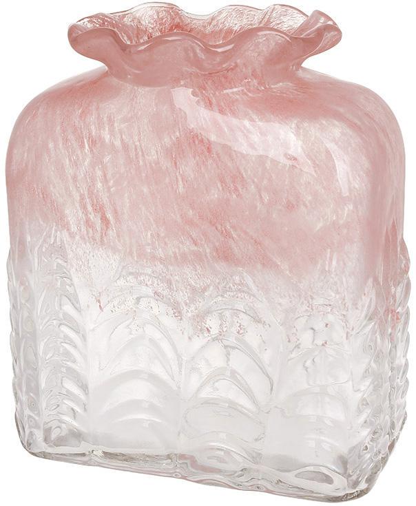 Ваза скляна Incanto Rosa 20х10,5х23 см Рожевий з білим
