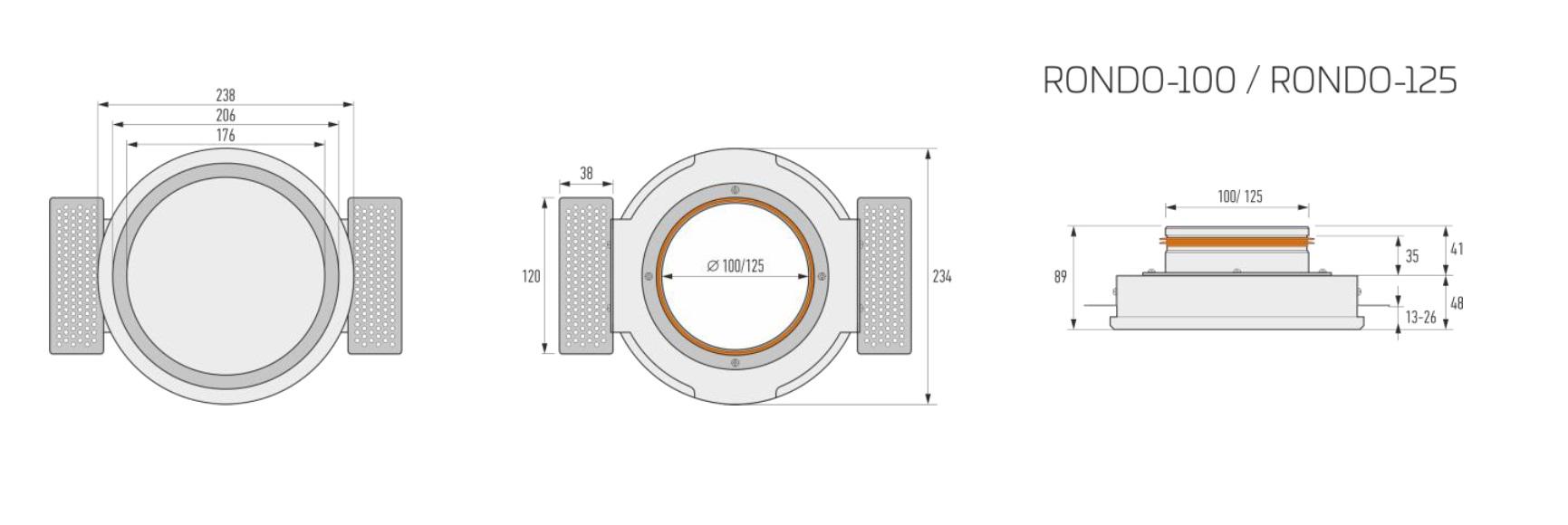 Круглые гипсовые диффузоры Ergovent Rondo-100 встраиваются в потолок (4779051540112) - фото 10