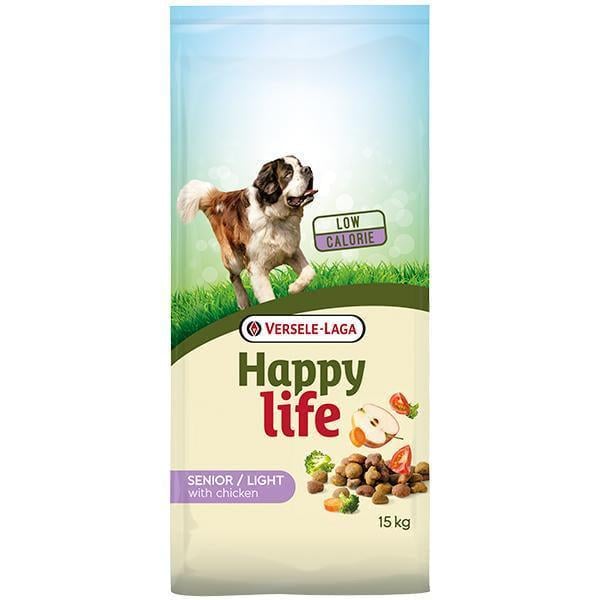 Корм сухой для пожилых собак Happy life Senior Light with Chicken Premium низкокалорийный 15 кг (311080)
