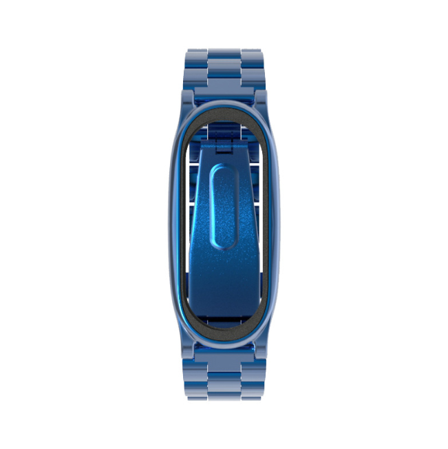 Ремешок для смарт-часов Xiaomi Mi Band 4/3 MiJobs Metal Plus металлический большое звено Синий (1690P)