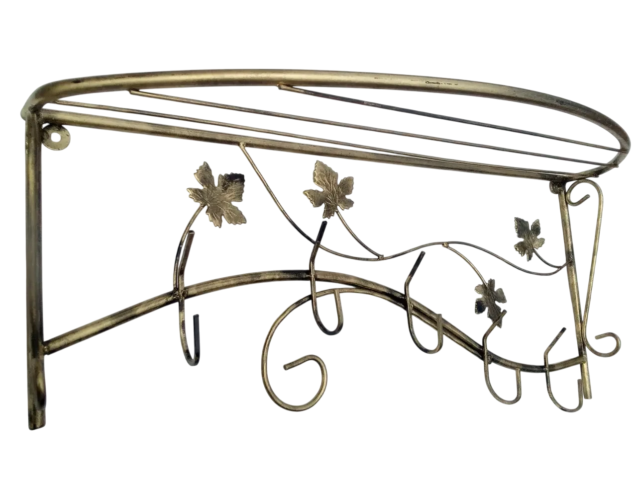 Вешалка настенная Домик в прихожую с овальной полкой 74 см