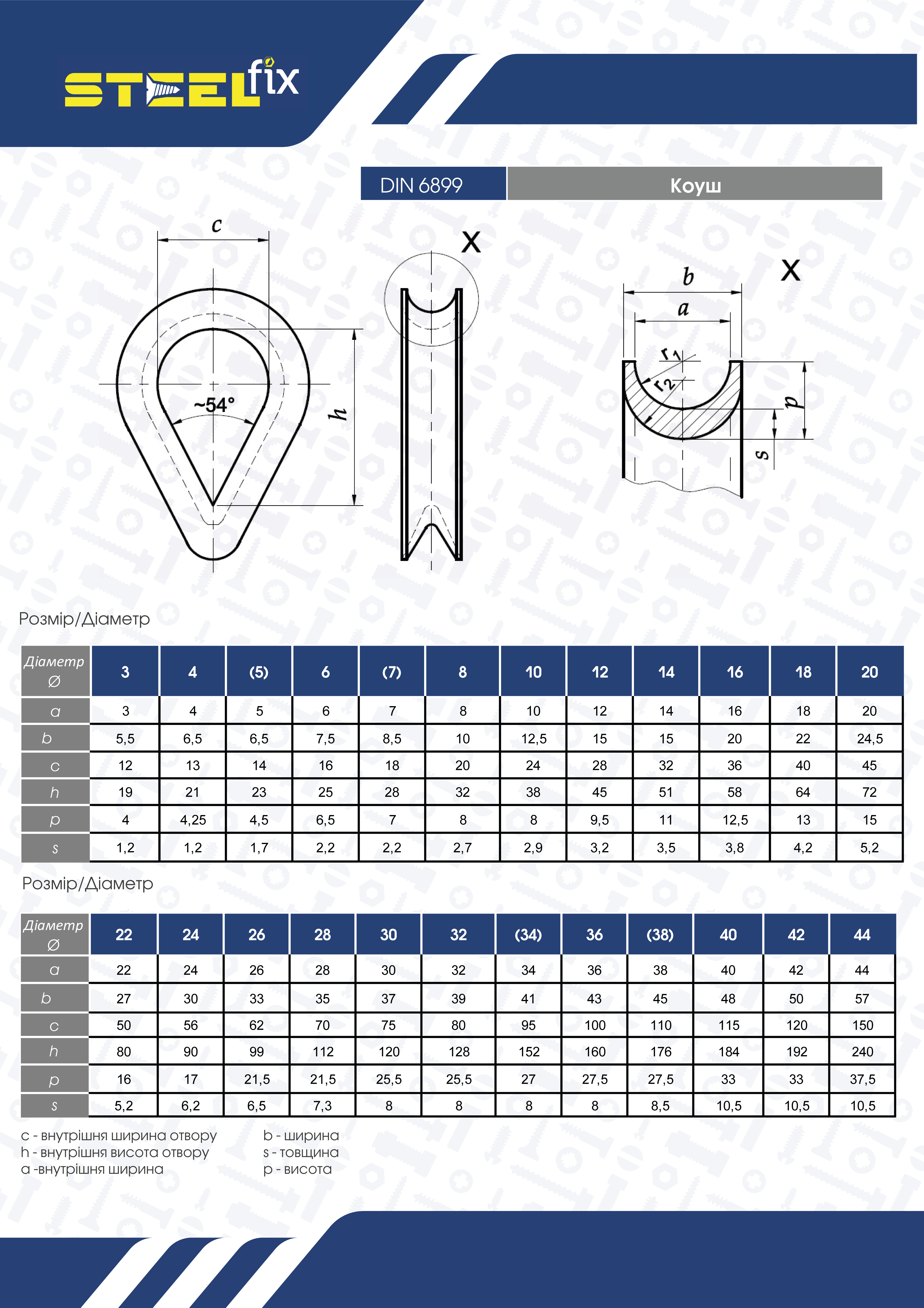Коуш 4 мм DIN6899 цинк Н Steelfix 50 шт. (146312) - фото 2 Коуш 4 мм DIN6899 цинк Н Steelfix 50 шт. (146312) - фото 2