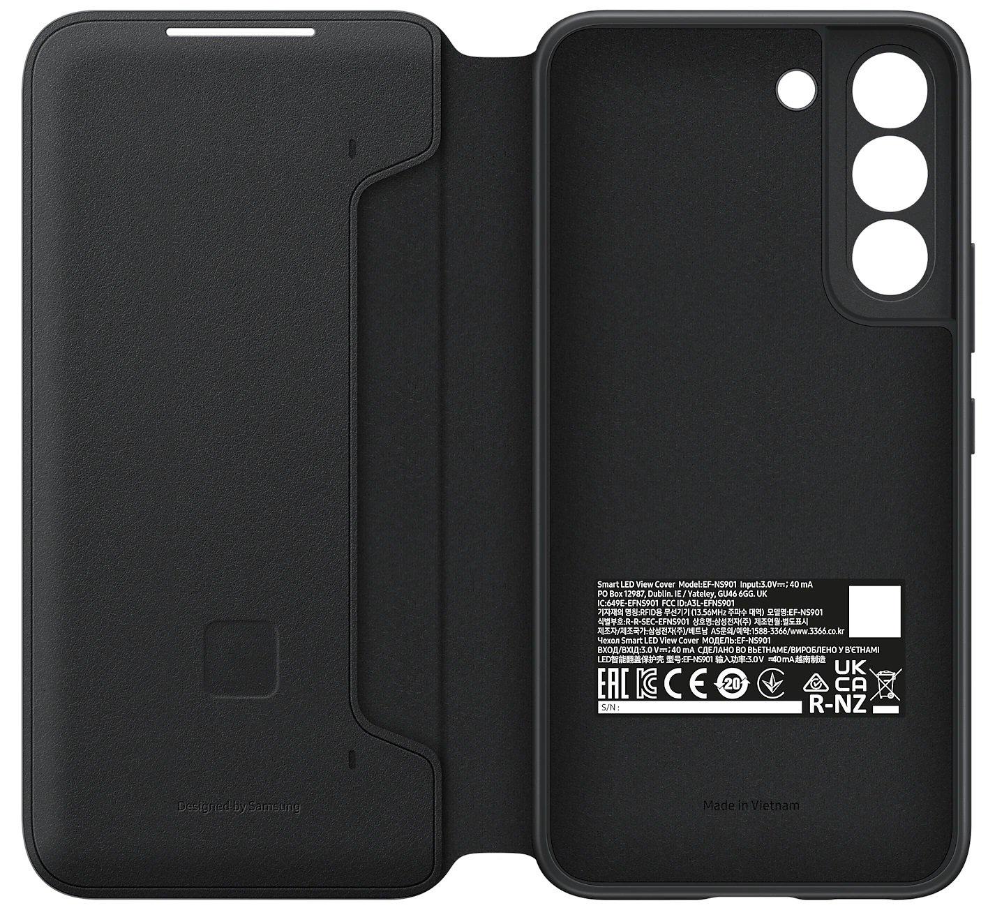 Чехол-книжка Official Smart LED Wallet View Cover EF-NS901PBEGRU для Samsung Galaxy S22 (6.1") Черный - фото 7