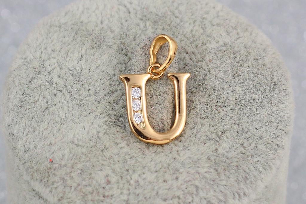 Кулон Xuping Jewelry Буква U 1,5 см Золотистый