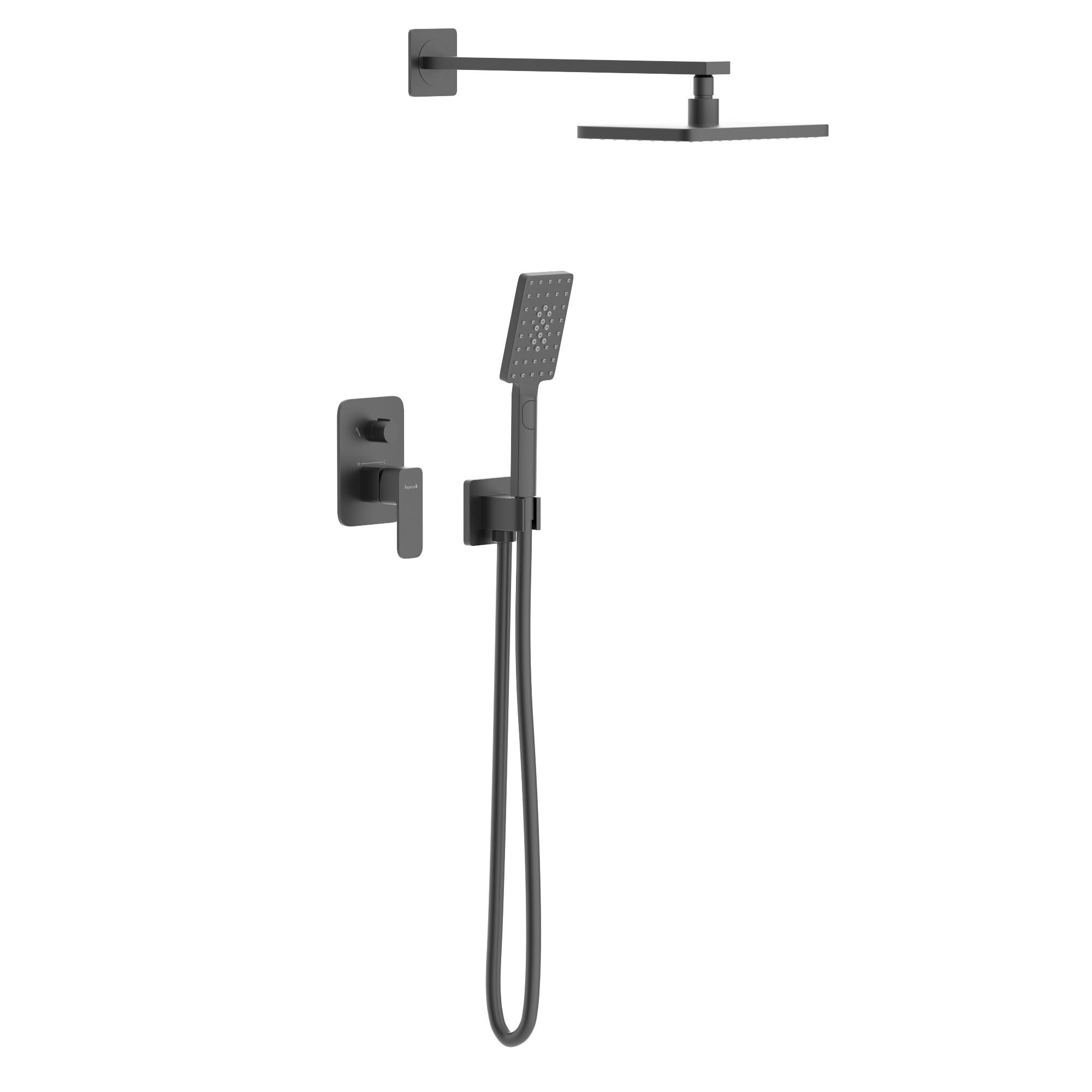 Душевая система скрытого типа Imprese Bilovec t03000910SQС с верхним душем Черный (253628)