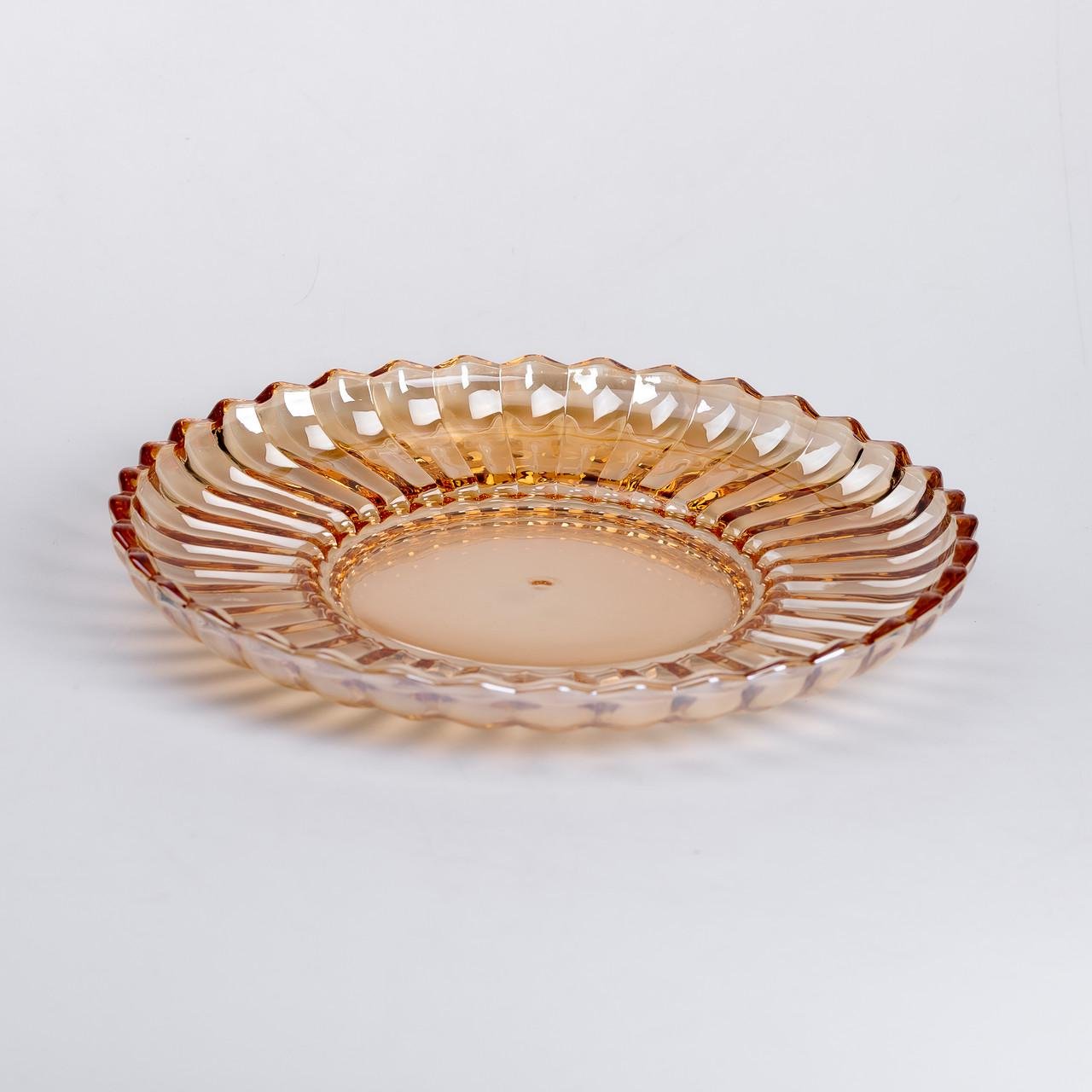 Блюдо сервірувальна скляна для подачі закусок/десертів/фруктів 28 см Прозорий (5998) - фото 2