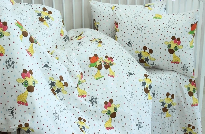 Комплект постельного белья в кроватку TAG Tekstil Жирафик (11809) - фото 1 Комплект постельного белья в кроватку TAG Tekstil Жирафик (11809) - фото 1