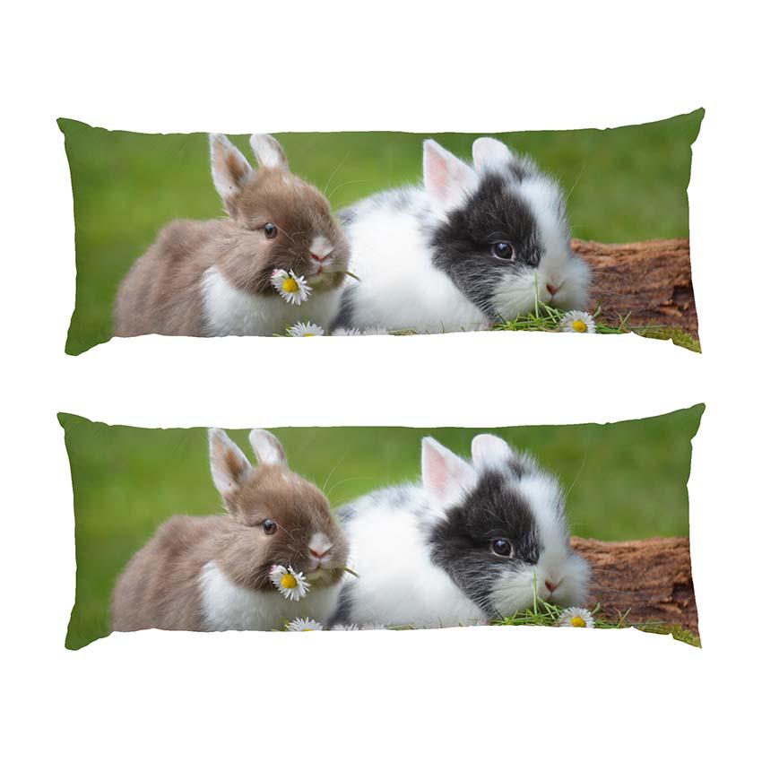 Подушка дакимакура Cute rabbits габардин 120х40 см (113584-1)