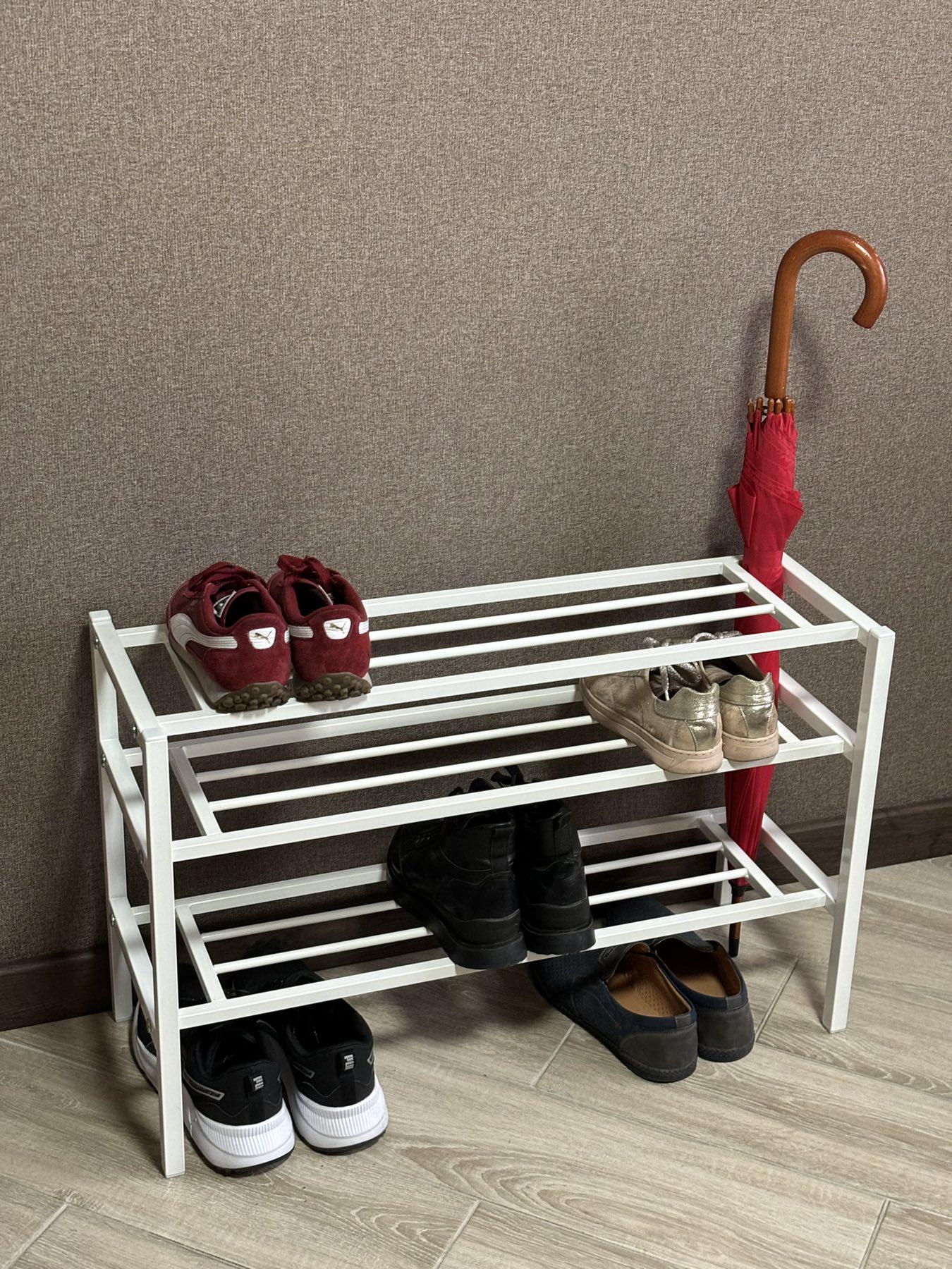 Полиця для взуття R-3 металева розбірна 80 см Білий - фото 4