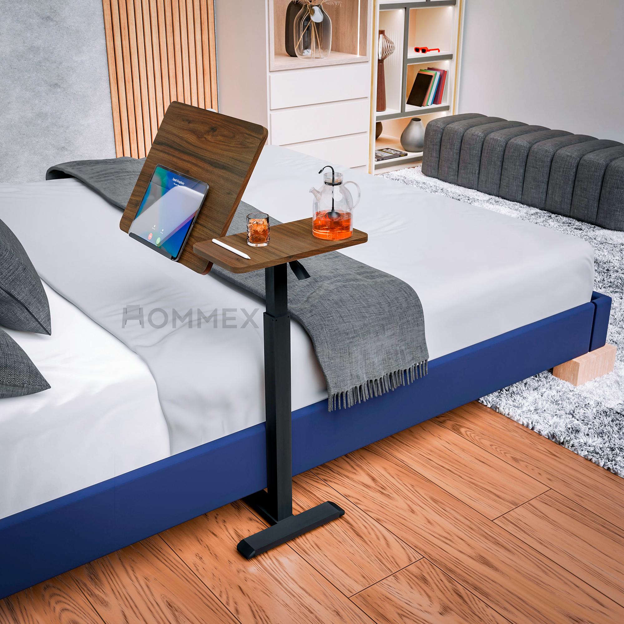 Комп'ютерний стіл приставний Hommex Mobidesk Duo USB із регулюванням висоти Walnut - фото 4 Комп'ютерний стіл приставний Hommex Mobidesk Duo USB із регулюванням висоти Walnut - фото 4