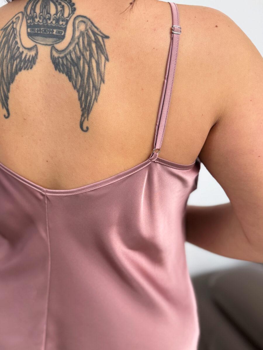 Пеньюар Julia на тонких бретелях из шелкового сатина XXL Темная пудра (3066_76) - фото 3 Пеньюар Julia на тонких бретелях из шелкового сатина XXL Темная пудра (3066_76) - фото 3