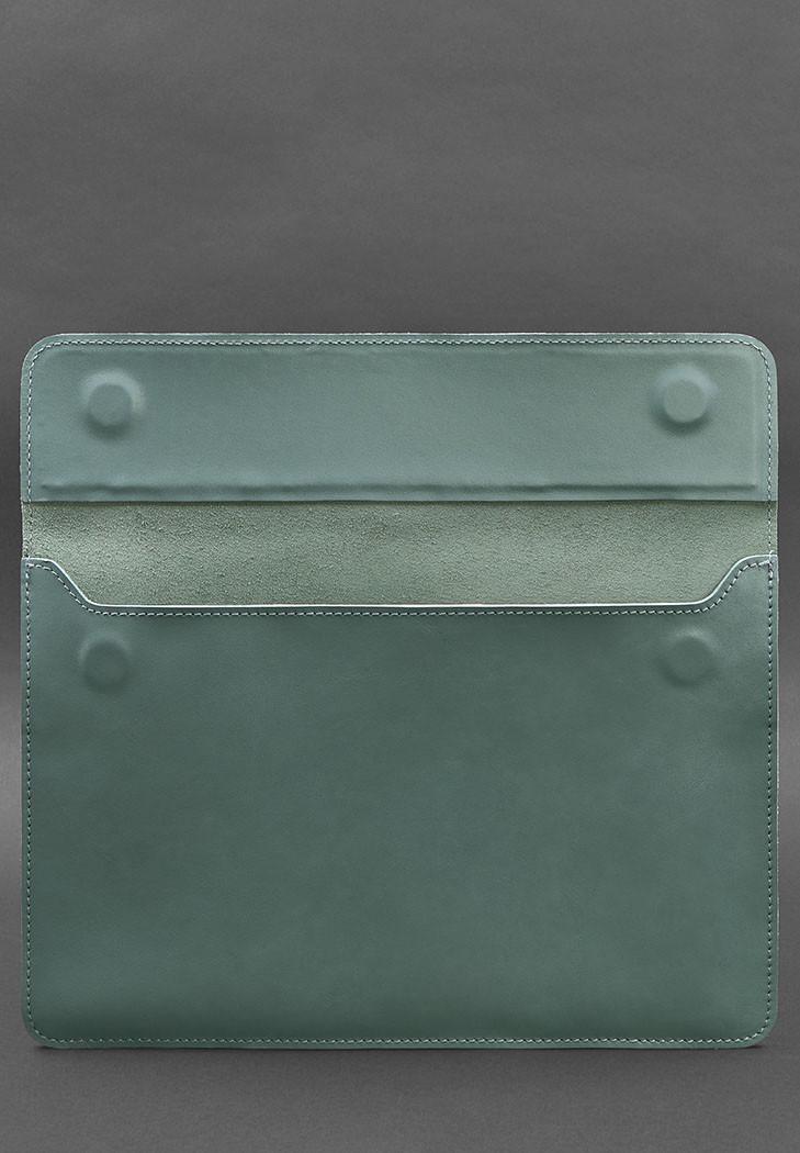 Чохол шкіряний конверт на магнітах для ноутбука універсальний Бірюзовий (A-027995) - фото 4 Чохол шкіряний конверт на магнітах для ноутбука універсальний Бірюзовий (A-027995) - фото 4