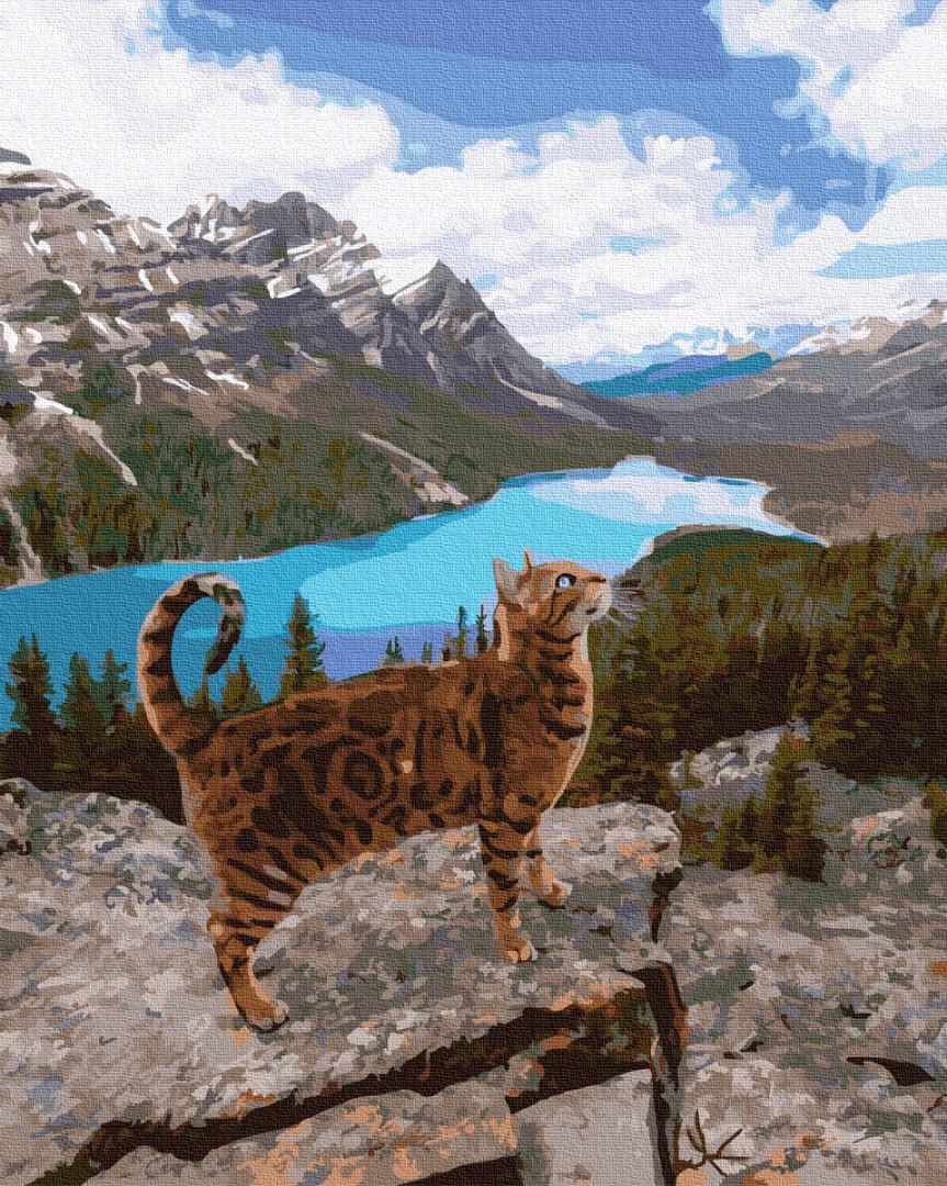 Картина по номерам Brushme Кот оцелот среди гор 40х50 см (GX35753)