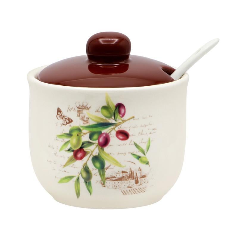 Цукорниця Interos Оливки 350 мл з ложкою (ZFC045 OL)