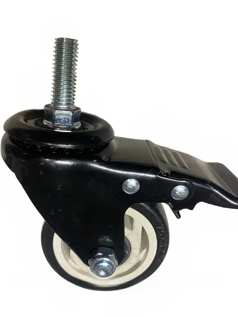 Колесо поворотное с тормозом на болте М12 d 75 мм (2446842414) - фото 3 Колесо поворотное с тормозом на болте М12 d 75 мм (2446842414) - фото 3