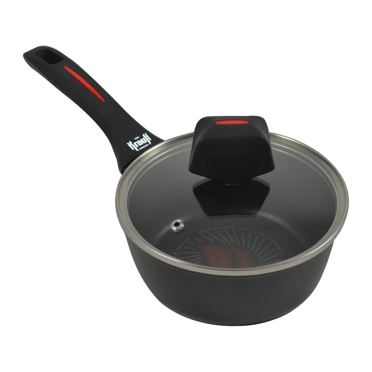 Ковш Krauff Smart Fry со стеклянной крышкой 1 л 16 см (25-45-158) - фото 2 Ковш Krauff Smart Fry со стеклянной крышкой 1 л 16 см (25-45-158) - фото 2