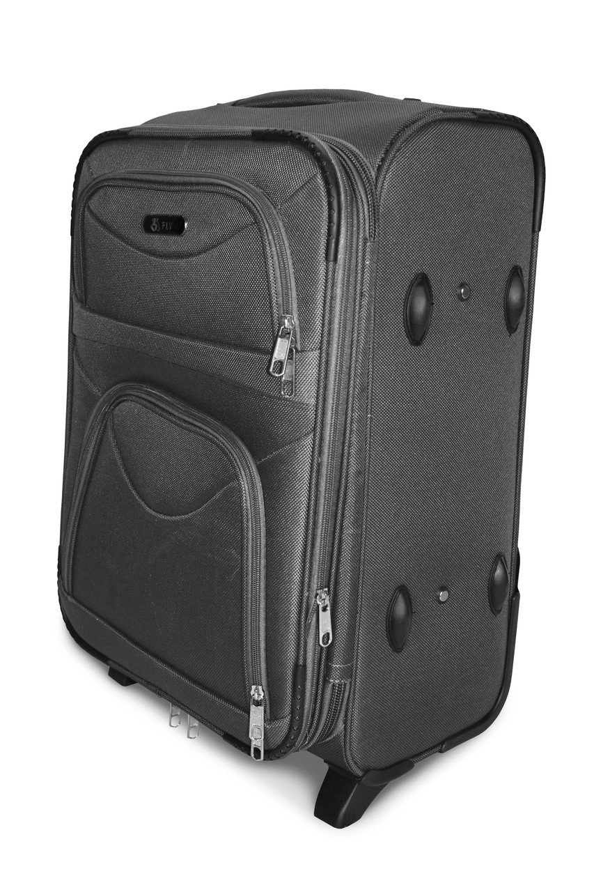 Чемодан тканевый Fly 6802 большой на 2 колесах 74х48х30 см 90 л Темно-серый