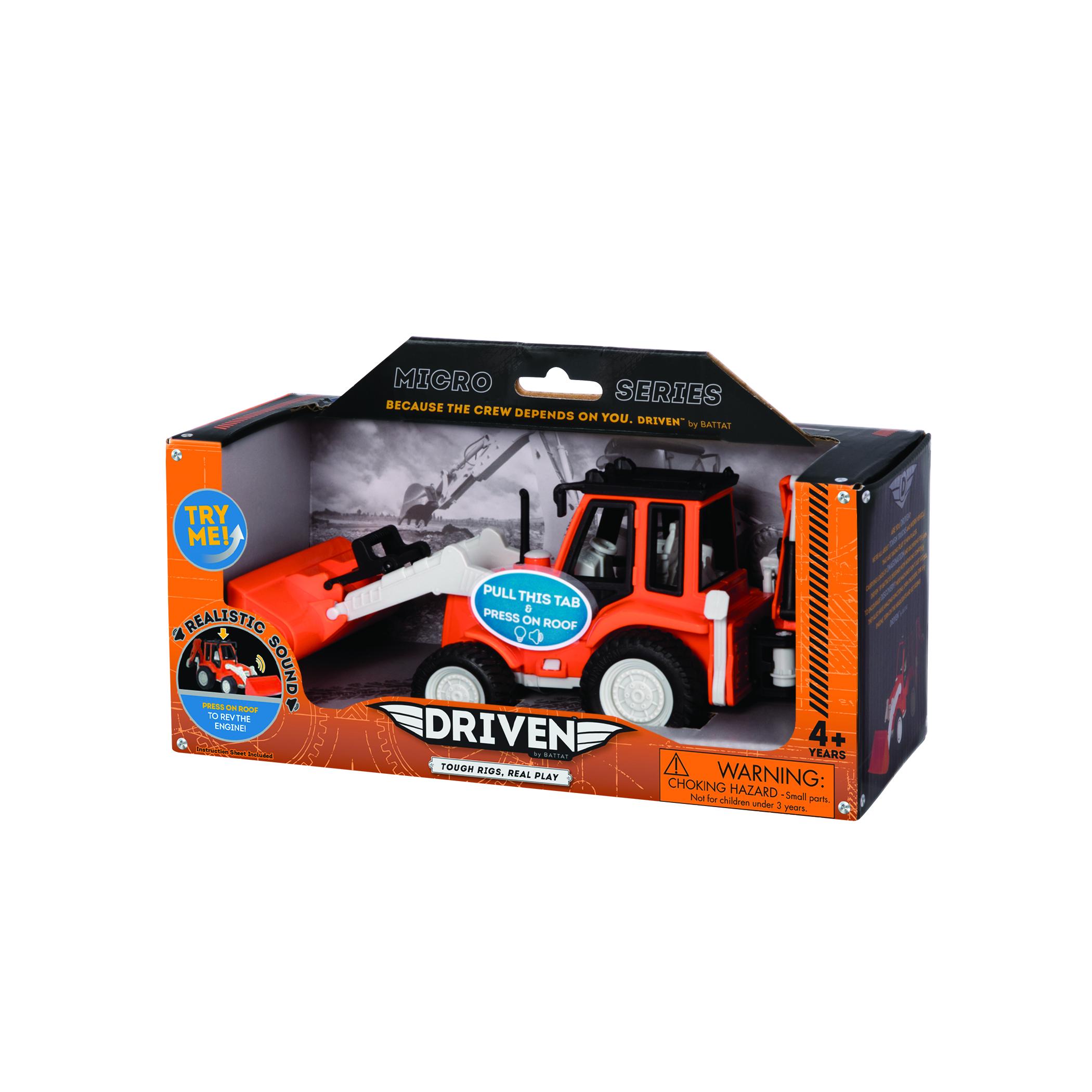 Игровая машинка Driven MICRO Экскаватор-погрузчик Оранжевый (WH1009Z) - фото 4